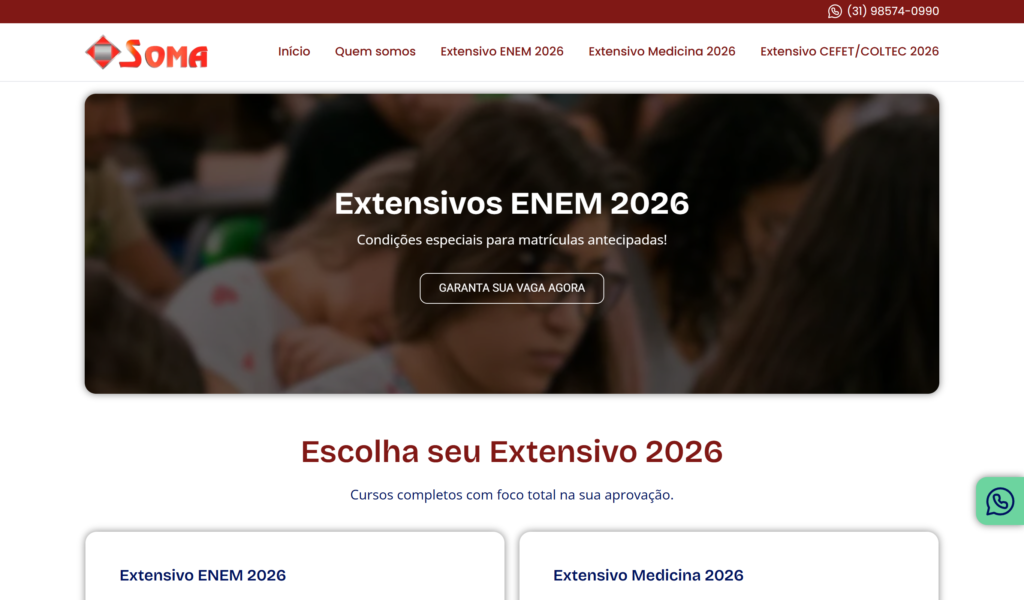 Portfolio Filipe Aguilar - Site Soma Pré-Vestibular