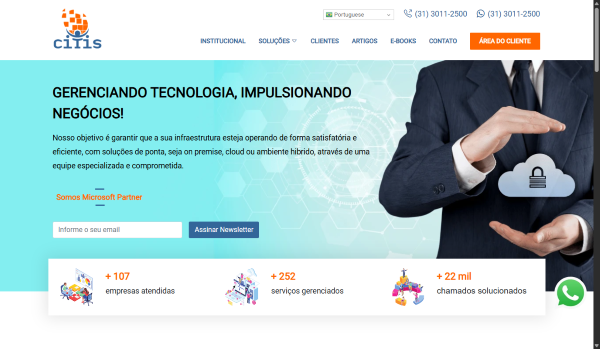 Print do site desenvolvido para a Citis